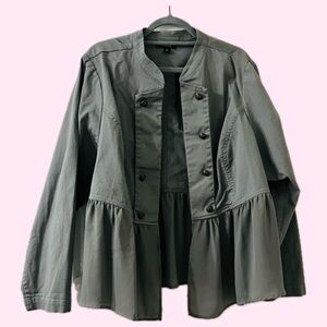 Torrid Gray Military Button-Up Jacket